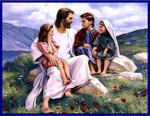 Jesus with children on the mountain