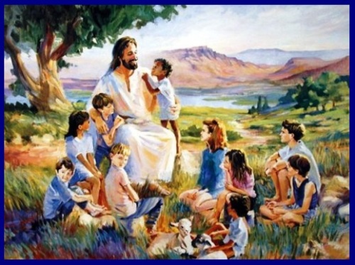 Jesus with lots of children